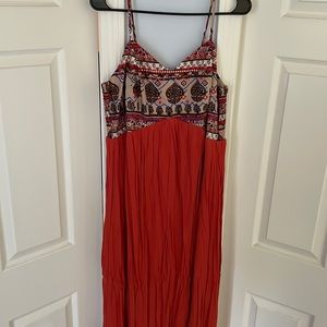 Xhilaration Aztec Orange Maxi Dress